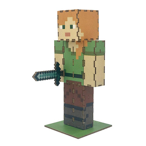 3D Wood Model - IncrediBuilds Minecraft: Alex