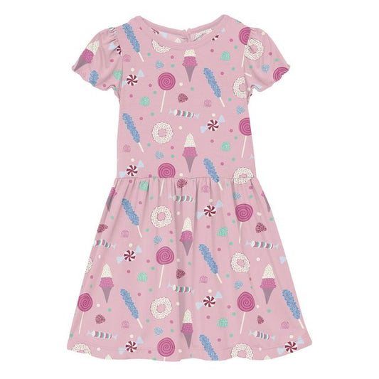 Flutter Sleeve Twirl Dress with Pockets - Cake Pop Candy Dreams
