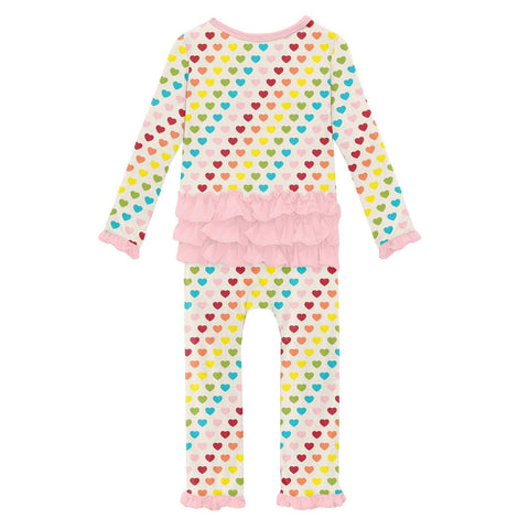 Oh La La Ruffle Romper - Rainbow Hearts