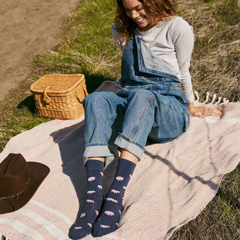 Socks that Save Pigs - Navy