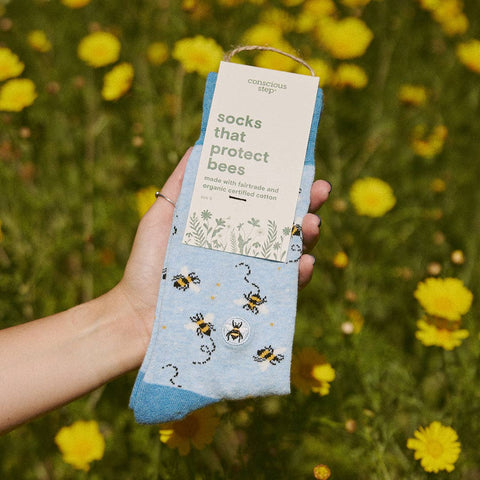 Socks that Protect Bees - Blue