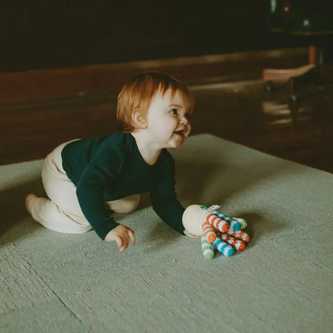 Yarn Rattle - Rainbow Octopus