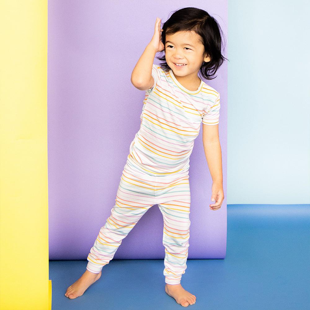 2 Piece Pajama (Short Sleeve) - Candy Stripe Magnetic