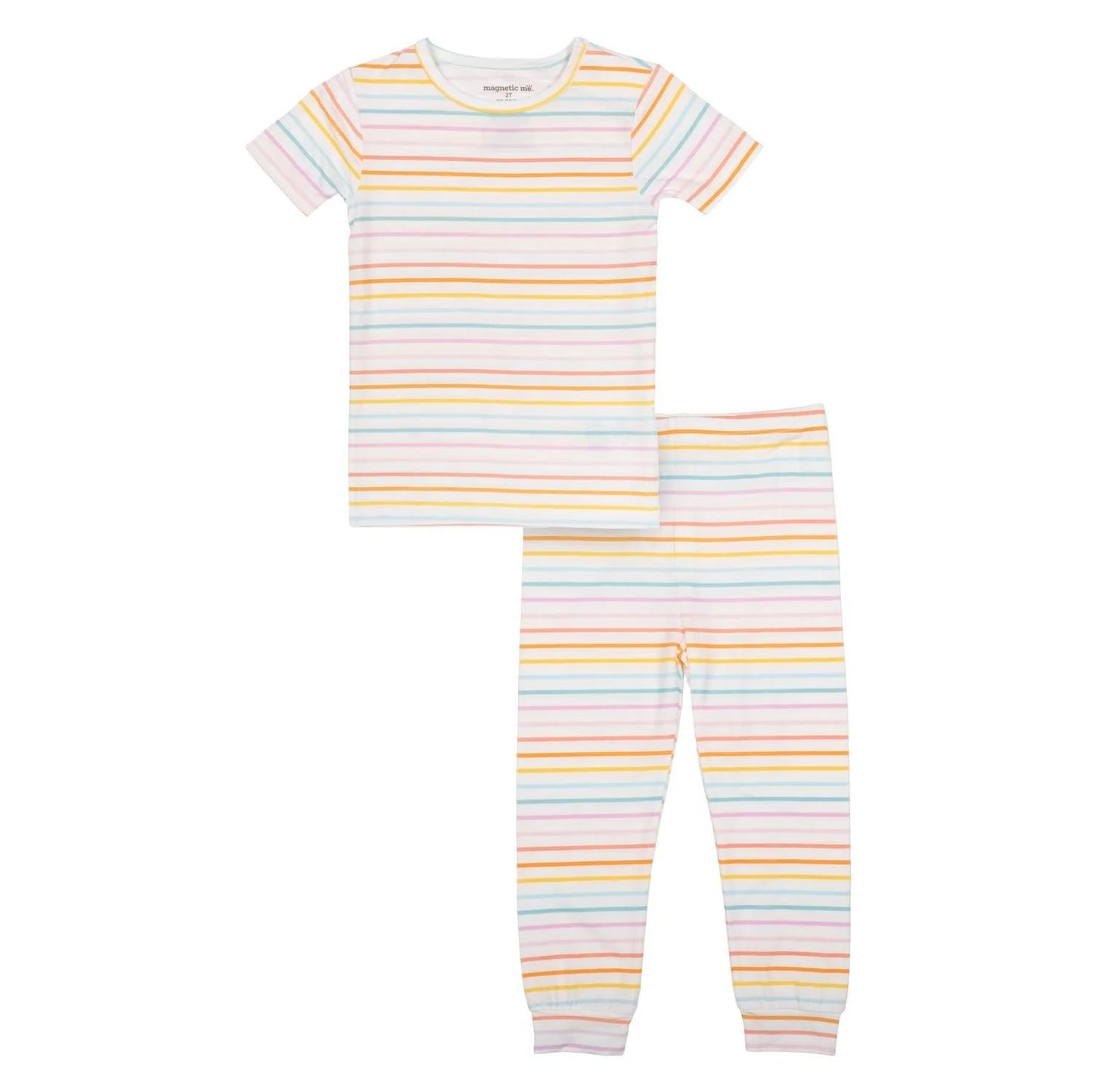 2 Piece Pajama (Short Sleeve) - Candy Stripe Magnetic