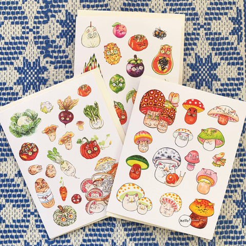 Greeting Card - Fall Harvest Cats