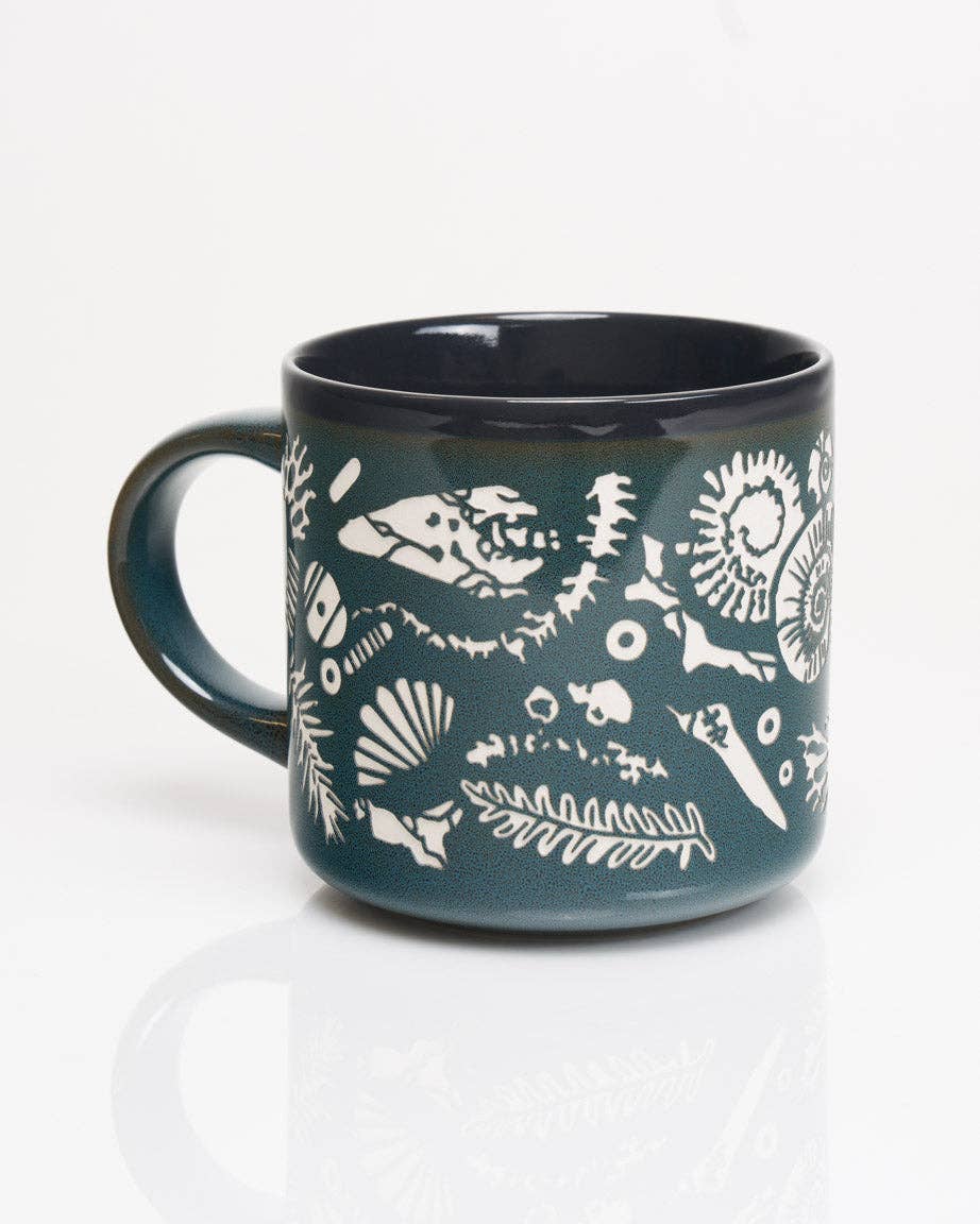 Ceramic Mug (15oz) - Fossils Hand Carved