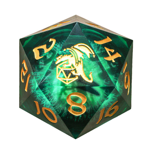 Sharp Edged Resin LED 55mm D20 - Beholder's Gaze Green