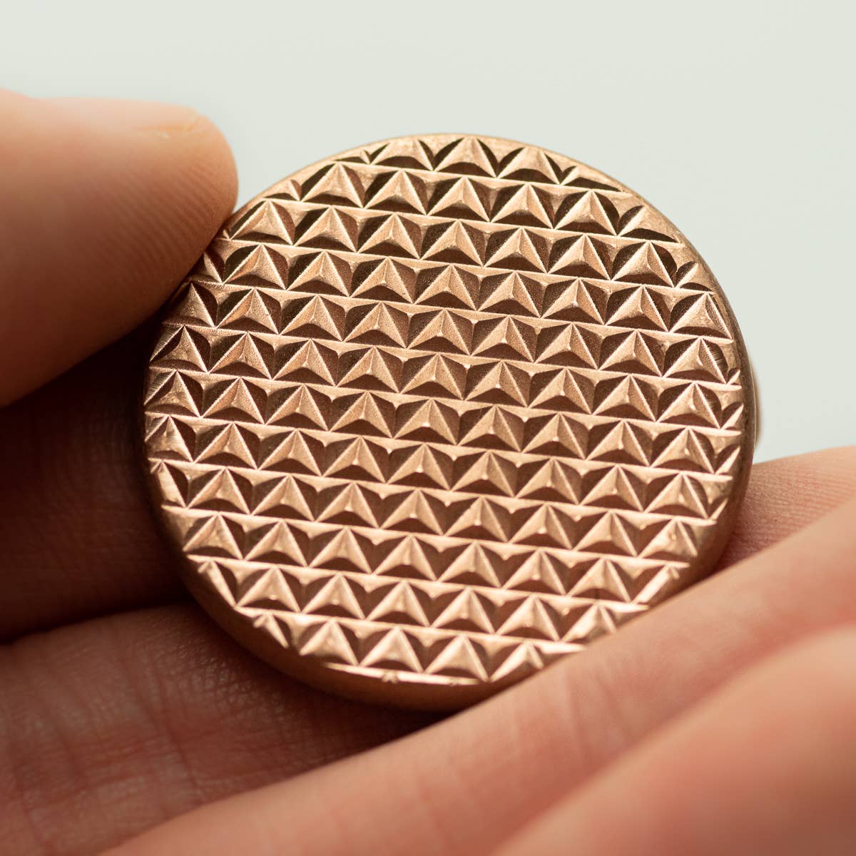 Deluxe Worry Coin - Geometric and Hammered Copper Coin