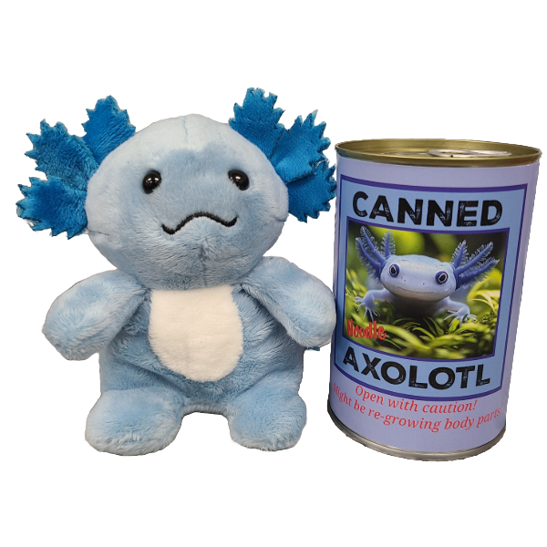 Stuffed Animal  - Canned Blue Axolotl