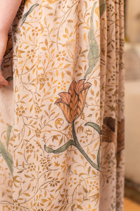 Bohéme Long Maxi Slip Dress - Folklore w/ Bird of Peace Art