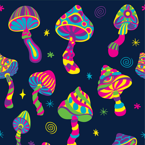 Crew Socks - Funky Fungi (UV Reactive)