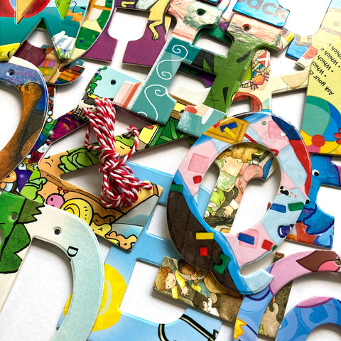 Upcycled Board Book Letters