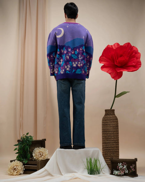 Sweater - Violet Flower