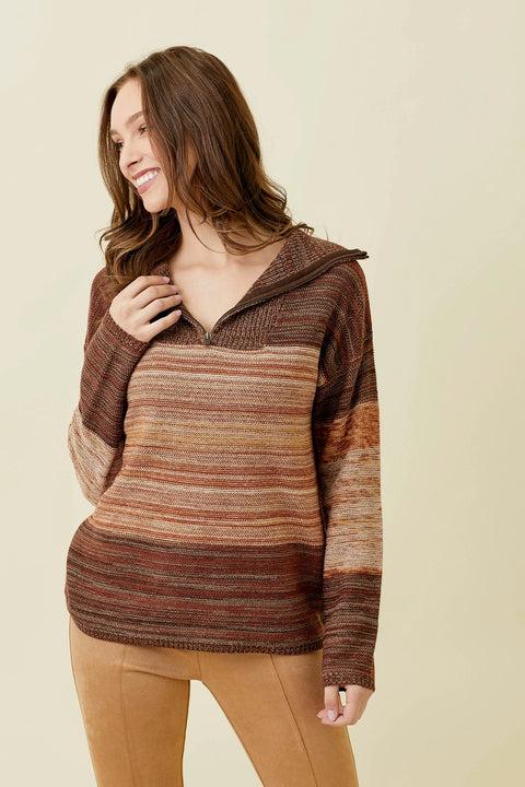 Top - Multi Color Sweater Maple Mix