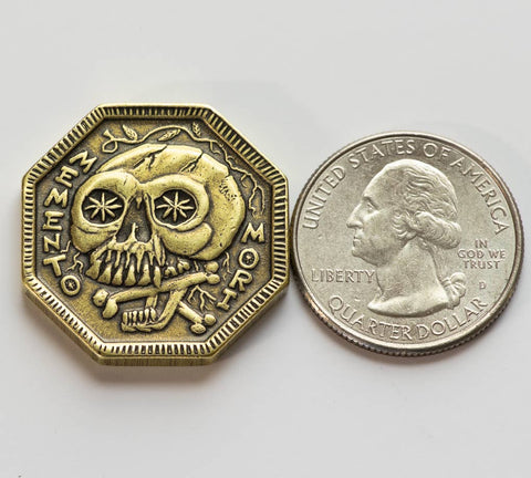 Coin - Memento Mori / Memento Vivere Reminder (Solid Brass)