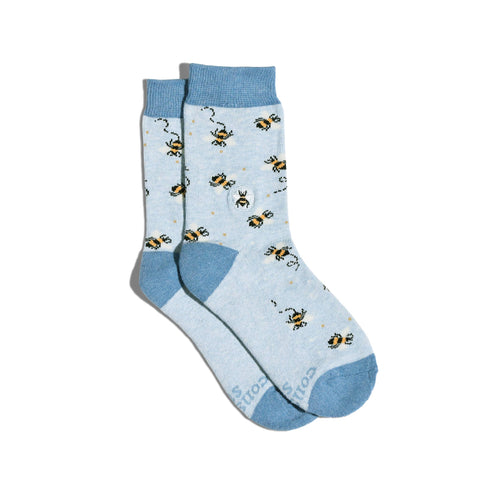 Kids Socks that Protect Bees - Blue