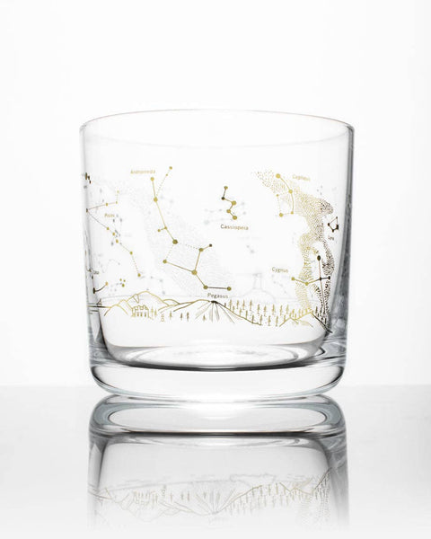 Rocks Glass  - Night Sky Star Chart Gold Foil