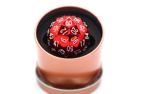 Titan's Fist Metal D60 Dice - Red with White