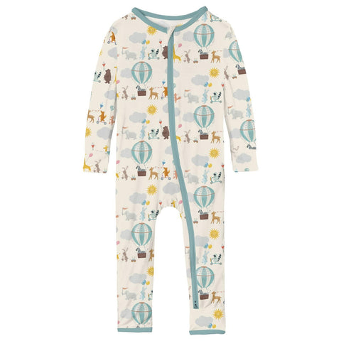 Coverall (2 Way Zipper) - Natural Animal Parade