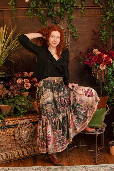 Atelier Skirt - Courage Dear Heart with Floral Print