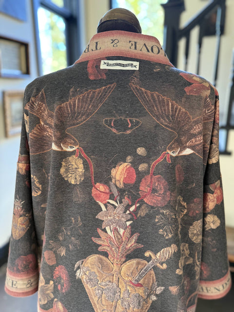 Fleece Cottage Cardigan Kimono Jacket - Heart of Gold