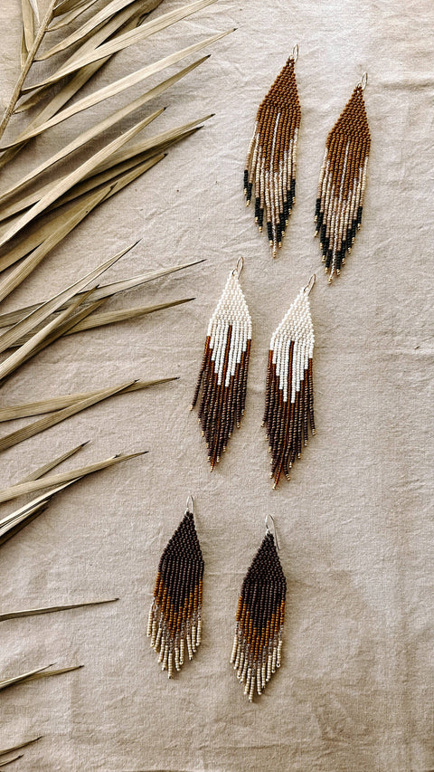 Earrings - Fallen Set In Burnt Orange