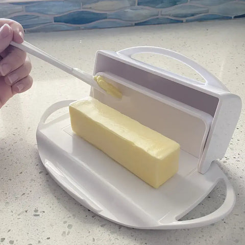 Flip-Top Butter Dish w/ Butter Knife - Red