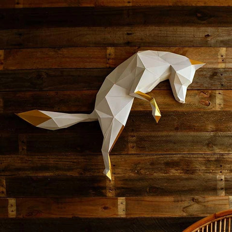 3D PaperCraft - Fox Pounce Wall Art