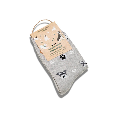 Kids Socks that Save Dogs - Gray Dogs