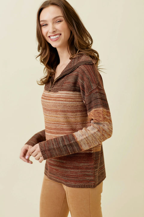 Top - Multi Color Sweater Maple Mix