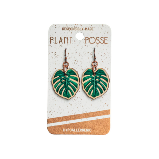 Dangle Earrings - Monstera