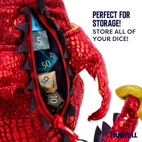 Dragon Plush Dice Bag - Red