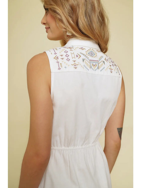 Dress - Embroidered Shirt Ivory
