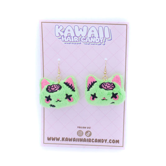 Earrings - Kawaii Zombie Cat