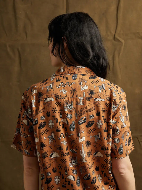 Casual Button-Up Shirt (Women's) - Raise Hell Eat Tacos