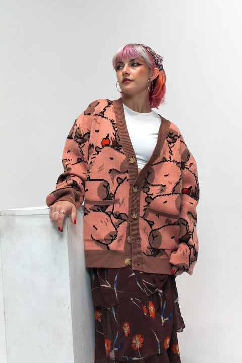 Cardigan - Capybara with Me Cardigan