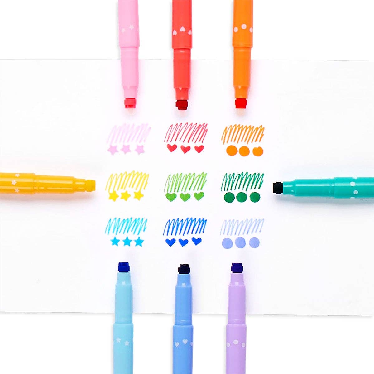 Markers - Confetti Stamp Double-Ended Markers (Set of 9)