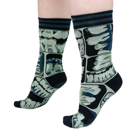 Crew Socks - Too Cool for Flossing Teeth X-Ray
