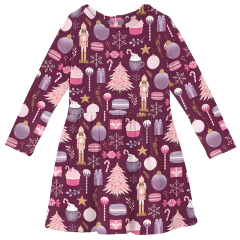 Last One - Size 3T: Twirl Dress (Long Sleeve) - Melody Sugar Plum Windy Woman Inc Family of Stores Last One - Size 3T: Twirl Dress (Long Sleeve) - Melody Sugar Plum Windy Woman Inc Family of Stores