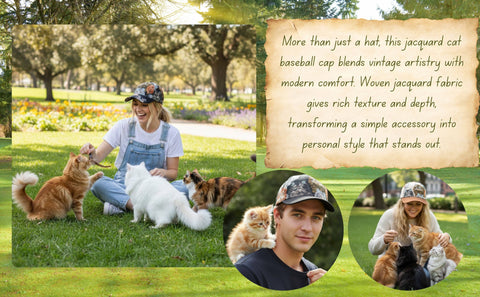 Baseball Cap - Jacquard Cat Tapestry