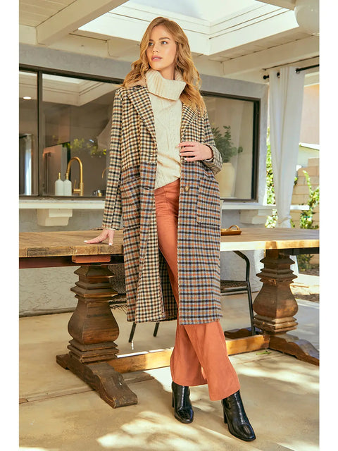 Jacket - Long Mixed Plaid