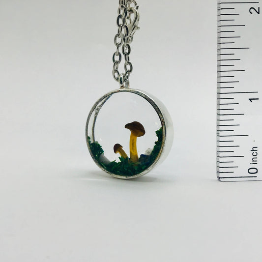 Curiosity Charm Necklace - Real Mushroom Silver # 4194