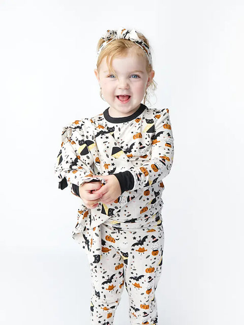 2 Piece Pajama (Long Sleeve) - Spooky Cute Beige