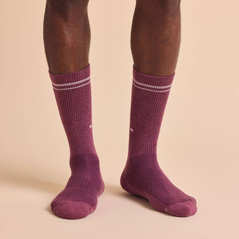 Comfort Crew Socks that Save Farm Animals - White/Maroon/Blue (3pk)