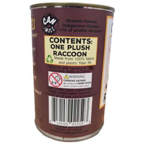 Stuffed Animal - Canned Raccoon (Standard Lid)