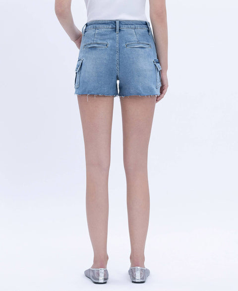 Shorts - High Rise Denim Cargo