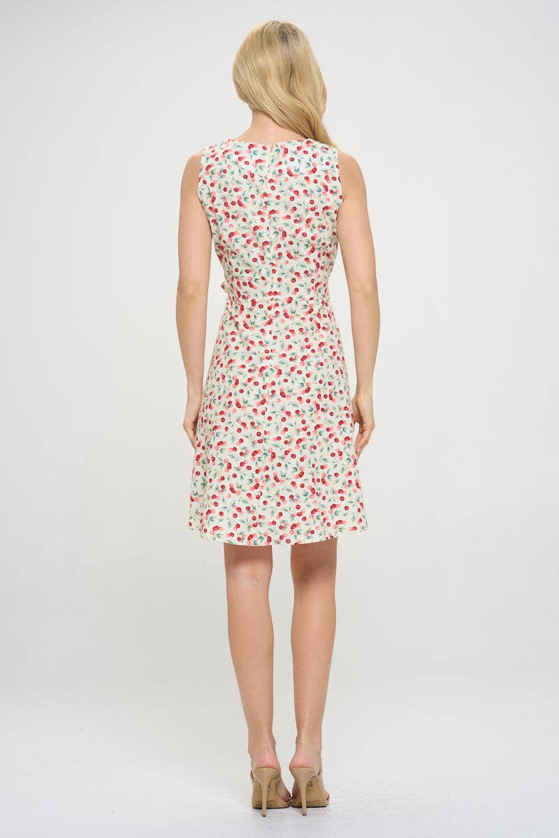 Print Dress - Cherry On White