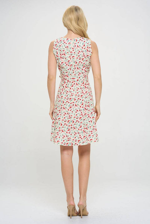 Print Dress - Cherry On White