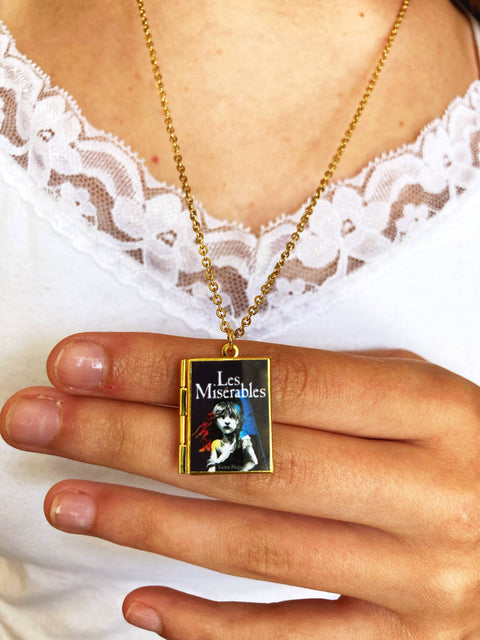 Necklace - Book Locket Les Miserables : Brass