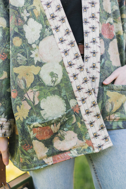 Fleece Lined Cozy Cardigan Kimono Jacket - I Dream in Flowers